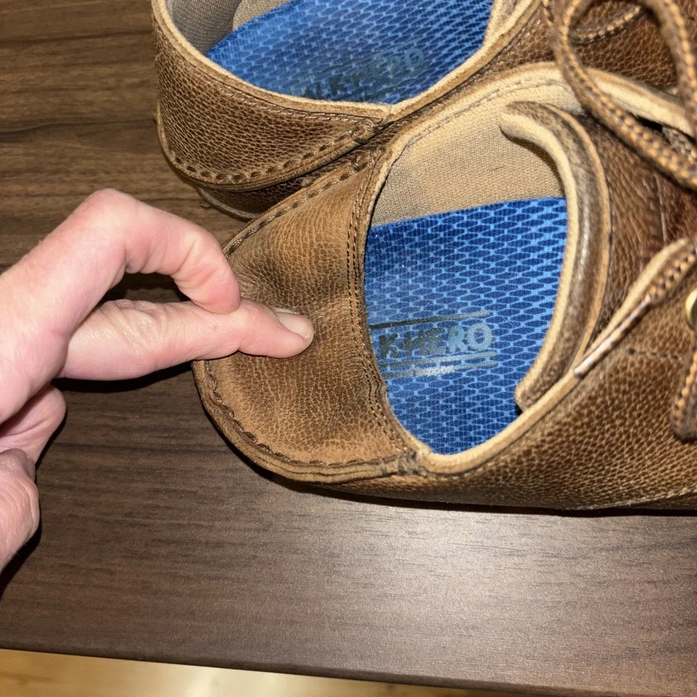 Olukai Men 9 Hamakua Poko Shoes 42 Brown Leather Casual *read Added Foam Insoles